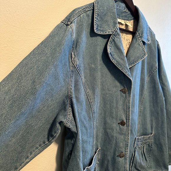 VINTAGE '90s Out of the Blue by J. Jill Boho Button-Up Denim Jean Jacket Size 3X - Picture 6 of 16